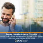 business man talking on the mobile phone about payday loans in Aventura FL